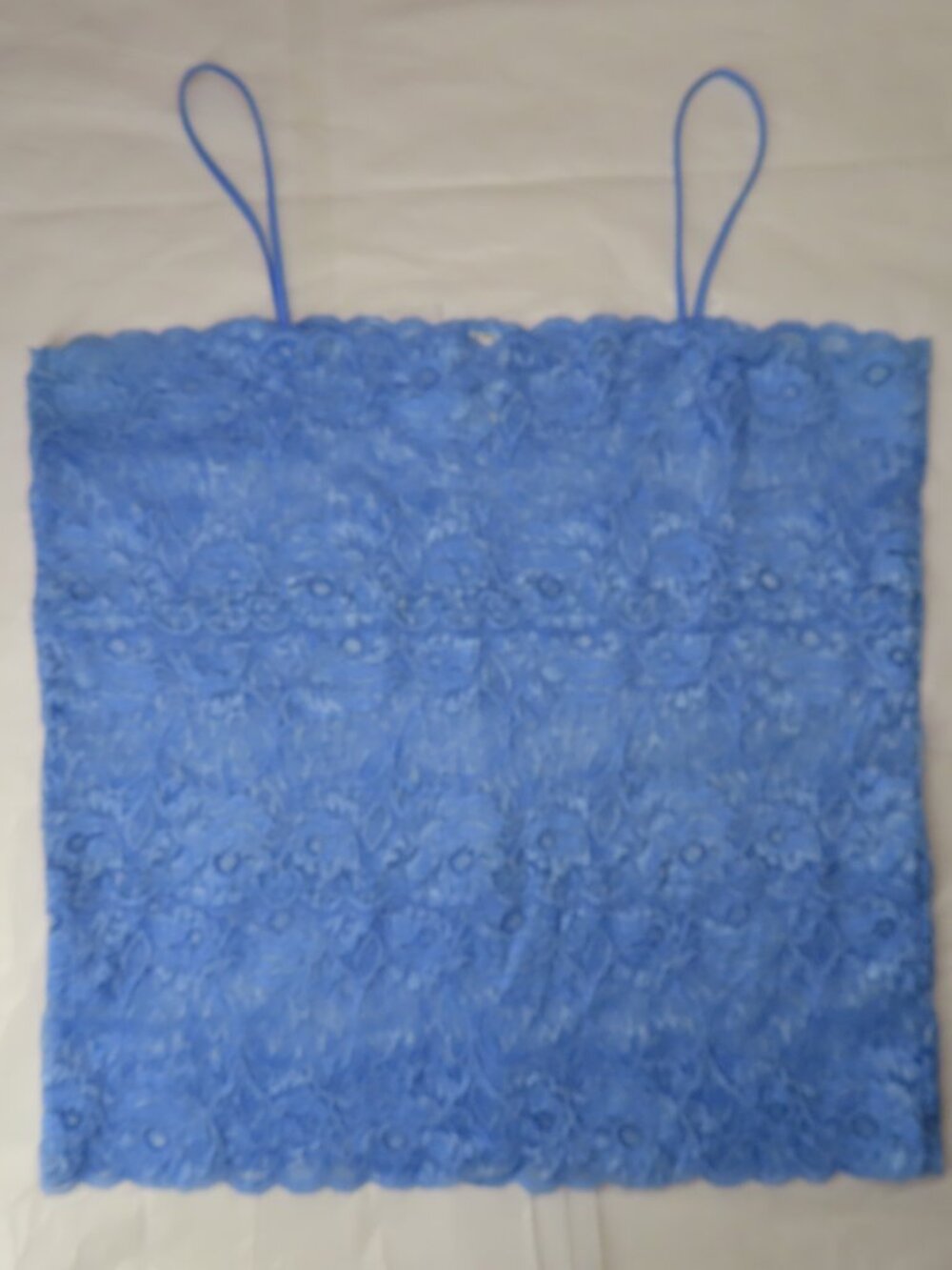 Secret Treasures Cami Top Women's Large Blue Sheer Lace Fairy Coquette Y2K Layer
